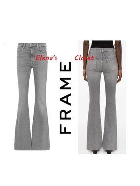 FRAME LE HIGH FLARE GRAY JEANS sz 26